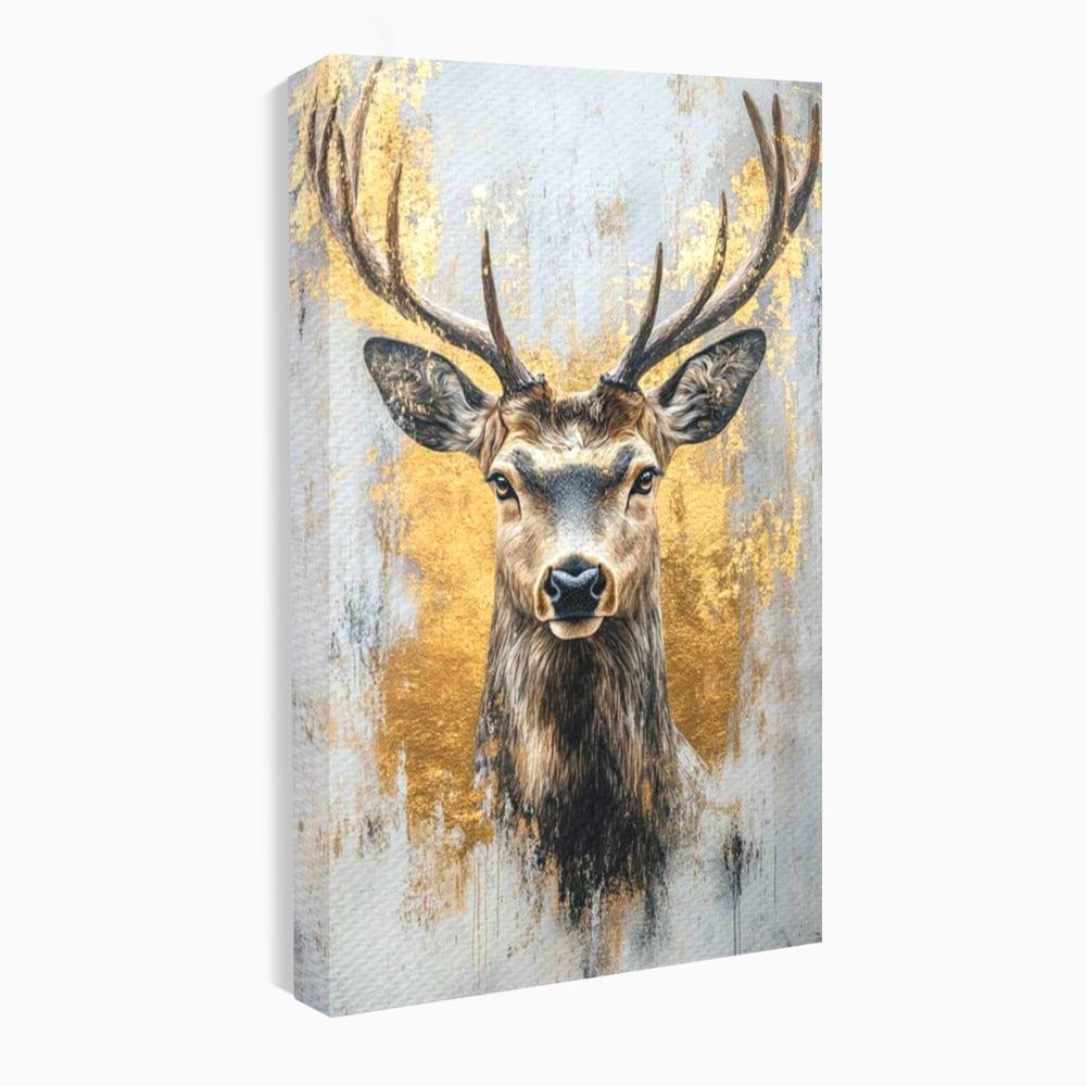 Tablou canvas cu tablou canvas cu cerb si accente aurii, fara rama, pe sasiu de lemn